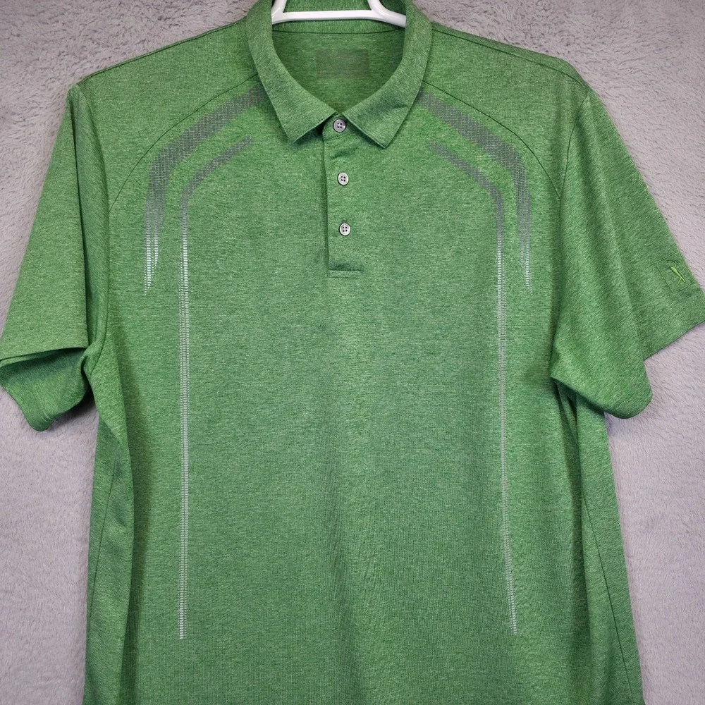 PGA‎ Tour Golf Polo Shirt Mens XL Green Quick Dry Performance Athleisure Outdoor